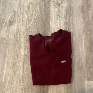 FIGS Burgundy One Pocket Scrub Top, Catarina